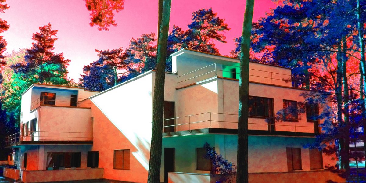 11.11.2019 Manufakturen-Blog-PopArt-Projekt: Meisterhaus Kandinsky/Klee, rot - basierend auf einem Foto des Meisterhauses in Dessau anlässlich '100 Jahre Bauhaus Weimar' im Jahr 2019 (Foto: Wigmar Bressel)
