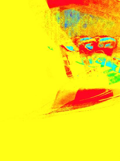 06.12.2019 Manufakturen-Blog-PopArt-Projekt: Bügeleisen, gelb - basierend auf einem Foto von Martin Specht in der Produktion der Lauterbacher Hemdenmanufaktur von Campe & Ohff (Grafik: Wigmar Bressel)
