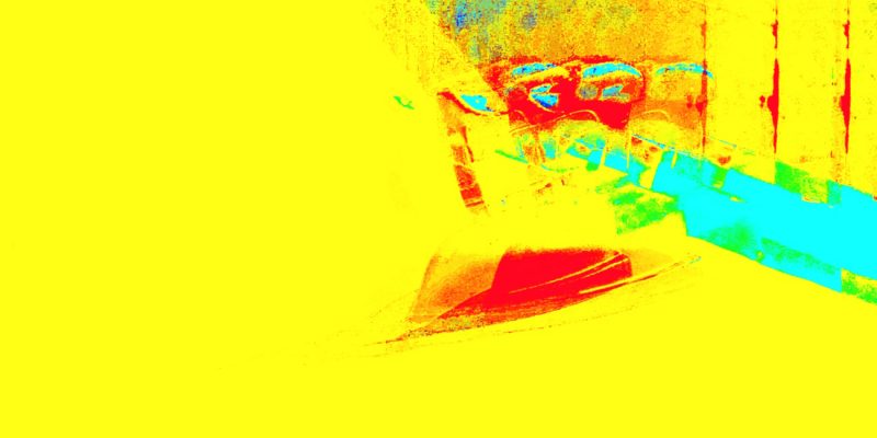 06.12.2019 Manufakturen-Blog-PopArt-Projekt: Bügeleisen, gelb - basierend auf einem Foto von Martin Specht in der Produktion der Lauterbacher Hemdenmanufaktur von Campe & Ohff (Grafik: Wigmar Bressel)