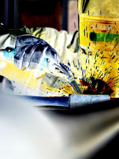 13.09.2019 Manufakturen-Blog-PopArt-Projekt: Gelber Schweißer - basierend auf einem Foto der Tresormanufaktur Döttling (Grafik: Wigmar Bressel)