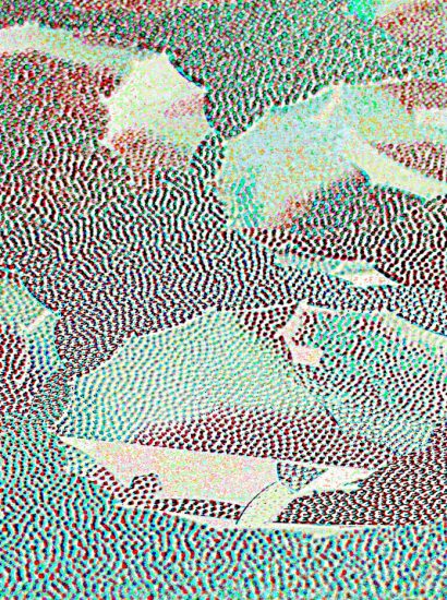 03.02.2020 Manufakturen-Blog-PopArt-Projekt: Strukturen, jade - basierend auf Stanzresten ("Schroten") von Reflektormaterial bei der Gebr. Knapstein Leuchtenmanufaktur in Sundern (Foto: Wigmar Bressel)