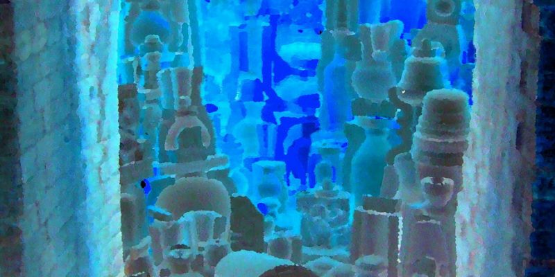 12.12.2022 Manufakturen-Blog-PopArt-Projekt: Türkise Vasen - basierend auf einem Foto in der alten Ofenhalle der Königlichen Porzellan-Manufaktur in Berlin (Foto: Wigmar Bressel)