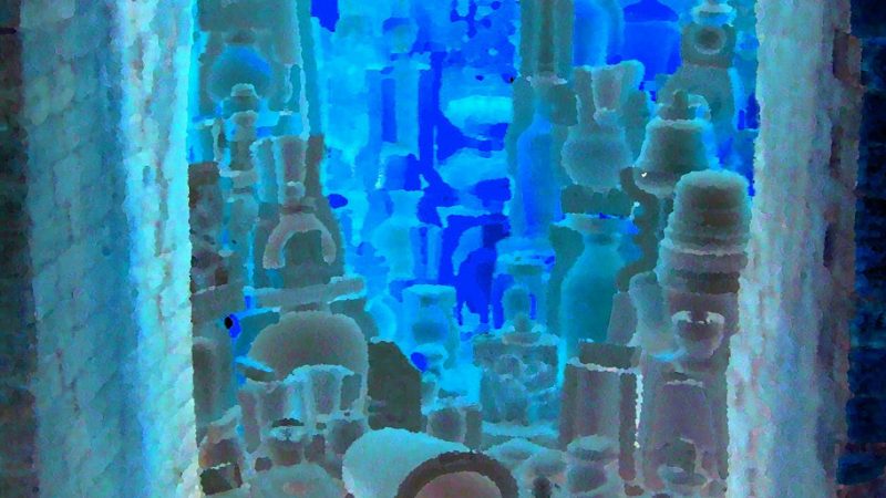 12.12.2022 Manufakturen-Blog-PopArt-Projekt: Türkise Vasen - basierend auf einem Foto aus der alten Ofenhalle der Königlichen Porzellan-Manufaktur in Berlin (Foto: Wigmar Bressel)