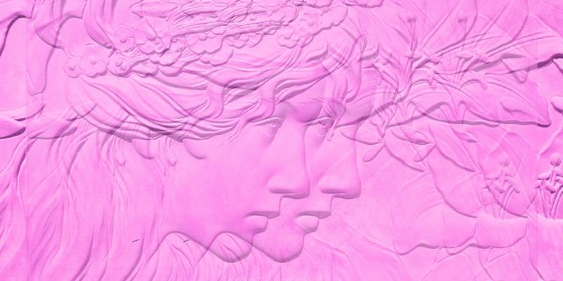 08.12.2022 Manufakturen-Blog-PopArt-Projekt: Mädchenkopf mit Lilie, pink - basierend auf einem Foto einer Kachel der Majolika-Manufaktur Cadinen nach einem Entwurf von Ludwig Manzel um 1905; das Original hängt im Ostpreußischen Landesmuseum in Lüneburg. (Foto: Wigmar Bressel)