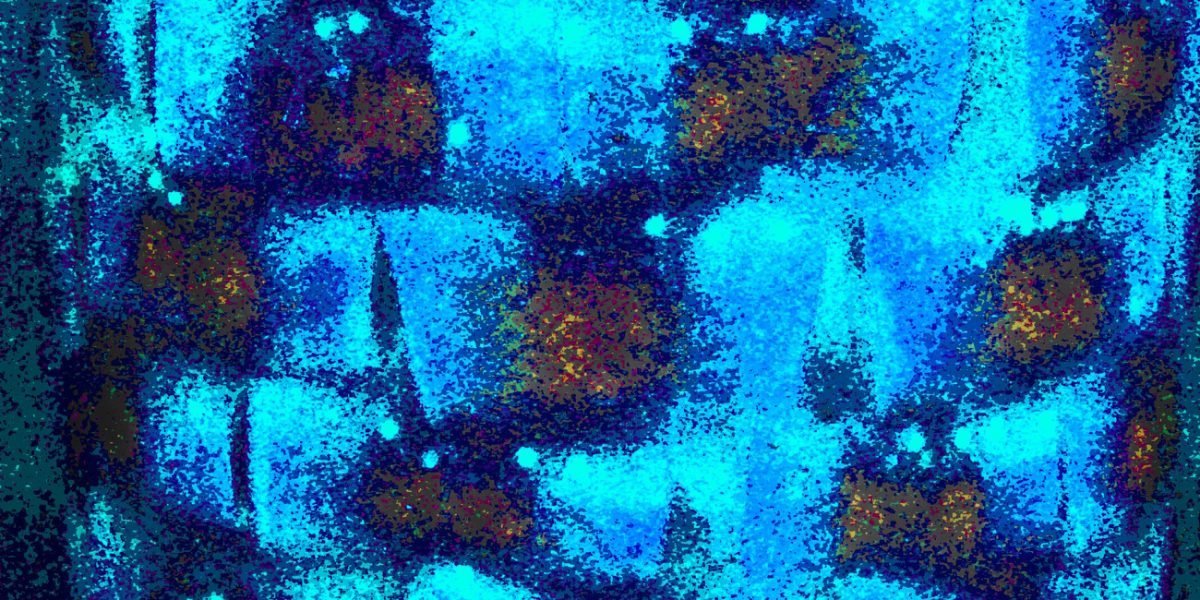 06.02.2020 Manufakturen-Blog-PopArt-Projekt: Rollmops abstrakt, blau - basierend auf einem Foto in der Produktion von Wismar-Fisch in Wismar (Foto: Wigmar Bressel)