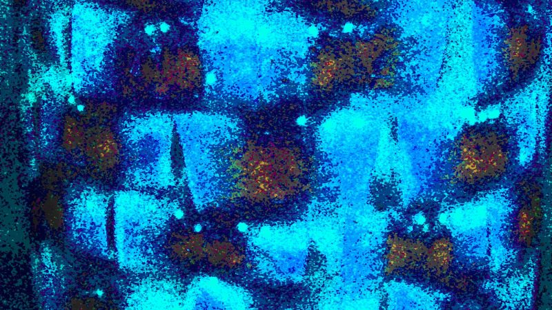 06.02.2020 Manufakturen-Blog-PopArt-Projekt: Rollmops abstrakt, blau - basierend auf einem Foto in der Produktion von Wismar-Fisch in Wismar (Foto: Wigmar Bressel)