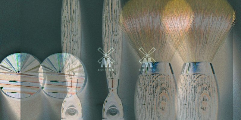 21.11.2019 Manufakturen-Blog-PopArt-Projekt: Mühles Edition No. 3, doppel - basierend auf einem Foto von Rasierpinsel und Rasier der Manufaktur Mühle in Stützengrün (Foto: Wigmar Bressel)