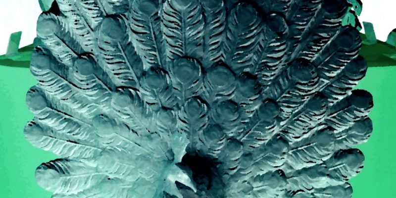 23.09.2019 Manufakturen-Blog-PopArt-Projekt: Grüner Pfau - basierend auf einem Foto in der Dauerausstellung im Werksmuseum der Staatlichen Porzellanmanufaktur Meissen in Meißen (Foto: Wigmar Bressel)