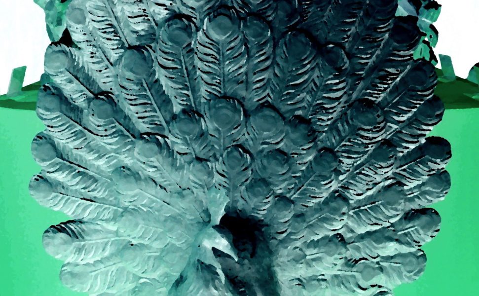 23.09.2019 Manufakturen-Blog-PopArt-Projekt: Grüner Pfau - basierend auf einem Foto in der Dauerausstellung im Werksmuseum der Staatlichen Porzellanmanufaktur Meissen in Meißen (Foto: Wigmar Bressel)