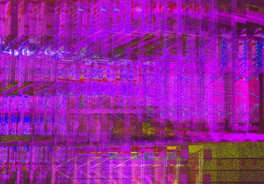 07.07.2022 Manufakturen-Blog-PopArt-Projekt: Hochregallager II, pink - basierend auf einem Foto in der Produktion der Matratzen-Manufaktur Wulff Med Tec in Fedderingen - 'made in Dithmarschen' (Foto: Wigmar Bressel)