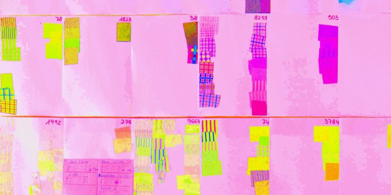 25.01.2021 Manufakturen-Blog-PopArt-Projekt: Abstrakt, pink - basierend auf einem Foto von Stoffmustern in der Hemdenmanufaktur von Campe & Ohff im hessischen Lauterbach (Grafik: Wigmar Bressel)