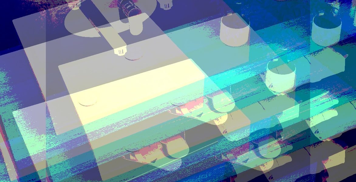 27.10.2019 Manufakturen-Blog-PopArt-Projekt: Badezimmer I, blau - basierend auf einem Foto aus der Möbelmanufaktur Diedrichs Creativ-Bad in Hallenberg (Grafik: Wigmar Bressel)