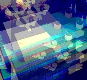 27.10.2019 Manufakturen-Blog-PopArt-Projekt: Badezimmer I, blau - basierend auf einem Foto aus der Möbelmanufaktur Diedrichs Creativ-Bad in Hallenberg (Grafik: Wigmar Bressel)