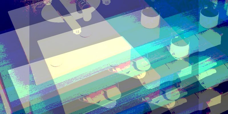 27.10.2019 Manufakturen-Blog-PopArt-Projekt: Badezimmer I, blau - basierend auf einem Foto aus der Möbelmanufaktur Diedrichs Creativ-Bad in Hallenberg (Grafik: Wigmar Bressel)