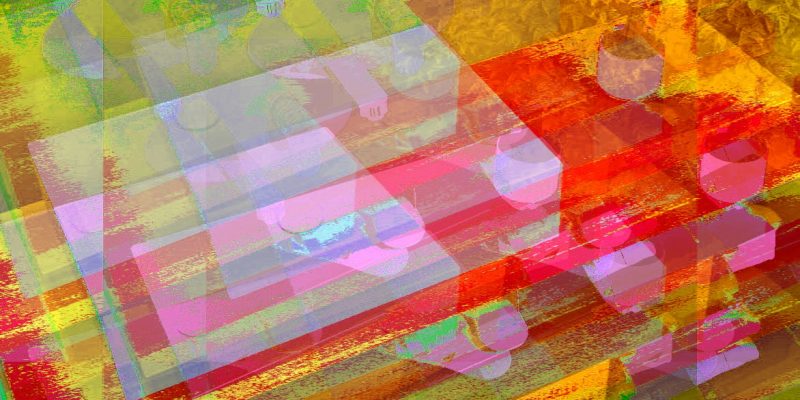 13.11.2022 Manufakturen-Blog-PopArt-Projekt: Badezimmer II, gelb - basierend auf einem Foto aus der Möbelmanufaktur Diedrichs Creativ-Bad in Hallenberg (Grafik: Wigmar Bressel)