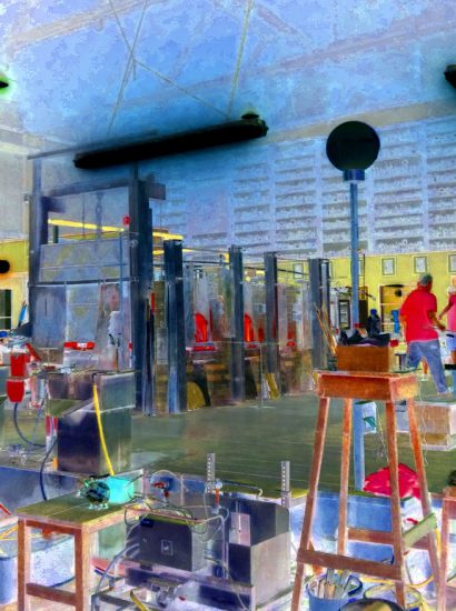 10.10.2019 Manufakturen-Blog-PopArt-Projekt: Der alte Glasofen, pastell - basierend auf einem Foto von Martin Specht in der Freiherr von Poschinger Glasmanufaktur in Frauenau (Grafik: Wigmar Bressel)
