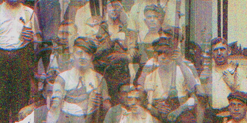 02.06.2021 Manufakturen-Blog-PopArt-Projekt: Mitarbeiter I, sandfarben - basierend auf einem historischen Foto aus dem Jahr 1926 von Mitarbeitern der Silberwarenmanufaktur Koch & Bergfeld in Bremen (Repro: Wigmar Bressel)