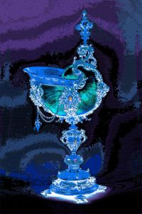 30.05.2021 Manufakturen-Blog-PopArt-Projekt: Nautilusmuschel-Pokal, bronze - basierend auf einem Foto von Michael Bahlo von Koch & Bergfelds Nautilusmuschel-Pokal aus dem 19. Jahrhundert, klassische Gründerzeit-Kunst... (Grafik: Wigmar Bressel)