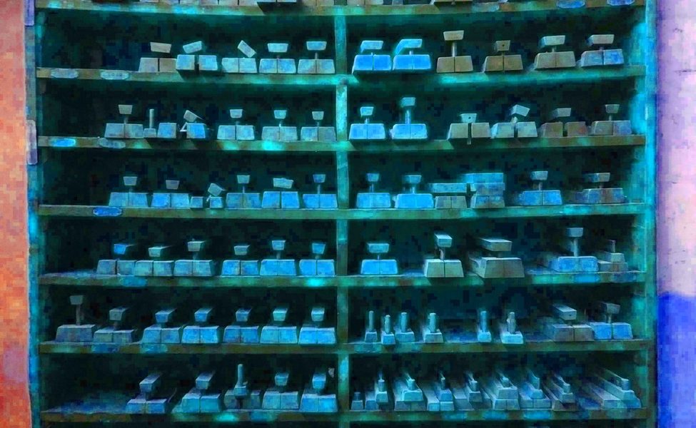 24.09.2019 Manufakturen-Blog-PopArt-Projekt: Werkzeuge, türkis - basierend auf einem Foto in der Produktion der Besteckmanufaktur von Koch & Bergfeld in der Bremer Neustadt (Foto: Wigmar Bressel)