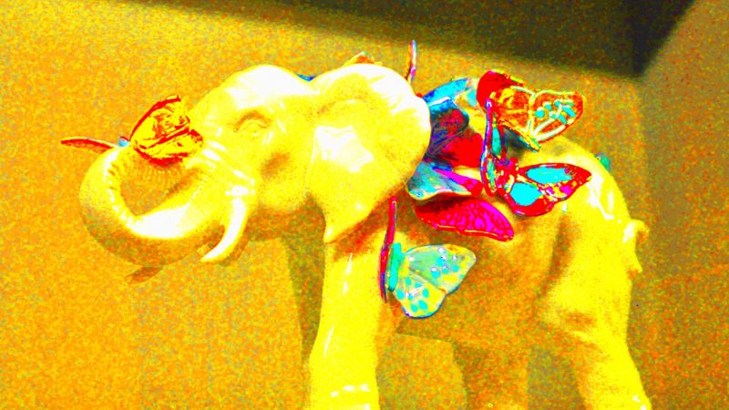 06.03.2023 Manufakturen-Blog-PopArt-Projekt: Golden Elephant - basierend auf einem Foto aus der Porzellanmanufaktur Reichenbach (Foto: Wigmar Bressel)
