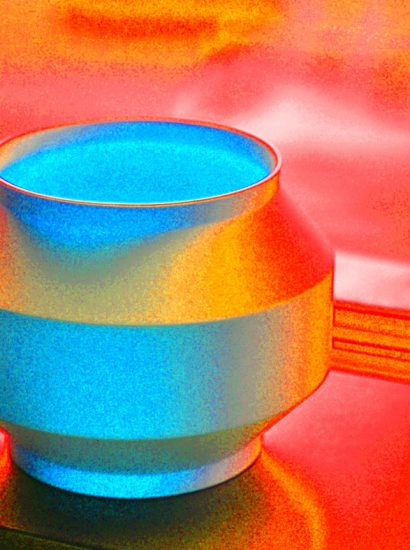 Manufakturen-Blog-PopArt-Projekt: Windlicht, blau / orange (Foto: Wigmar Bressel)