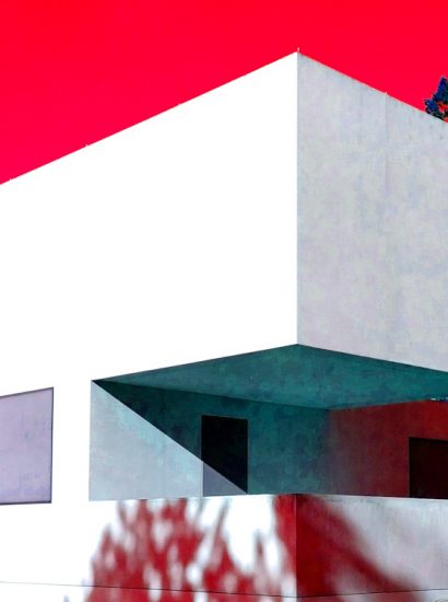 Manufakturen-Blog-PopArt-Projekt: Meisterhaus Gropius, rot (Foto: Wigmar Bressel) - basierend auf einem Foto vom Nachbau des im Krieg zerstörten Wohnhauses von Walter Gropius in der Meisterhäuser-Siedlung des Bauhauses in Dessau