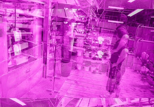 Manufakturen-Blog-PopArt-Projekt: Mitarbeiter IV, amethyst (Foto: Wigmar Bressel) In der Dorotheenhütte Wolfach am Glasofen