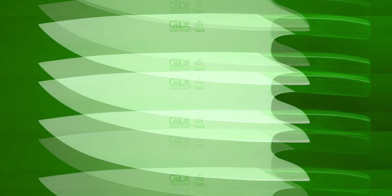 Manufakturen-Blog-PopArt-Projekt: Kochmesser III, grün (Foto: Wigmar Bressel) - basierend auf einem Foto der Messermanufaktur Güde in Solingen vom Kochmesser 'The Knife'