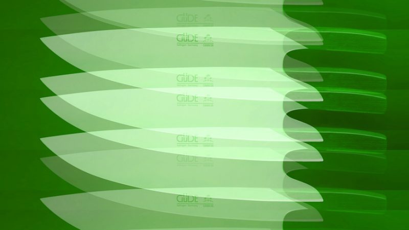 Manufakturen-Blog-PopArt-Projekt: Kochmesser III, grün (Foto: Wigmar Bressel) - basierend auf einem Foto der Messermanufaktur Güde in Solingen vom Kochmesser 'The Knife'