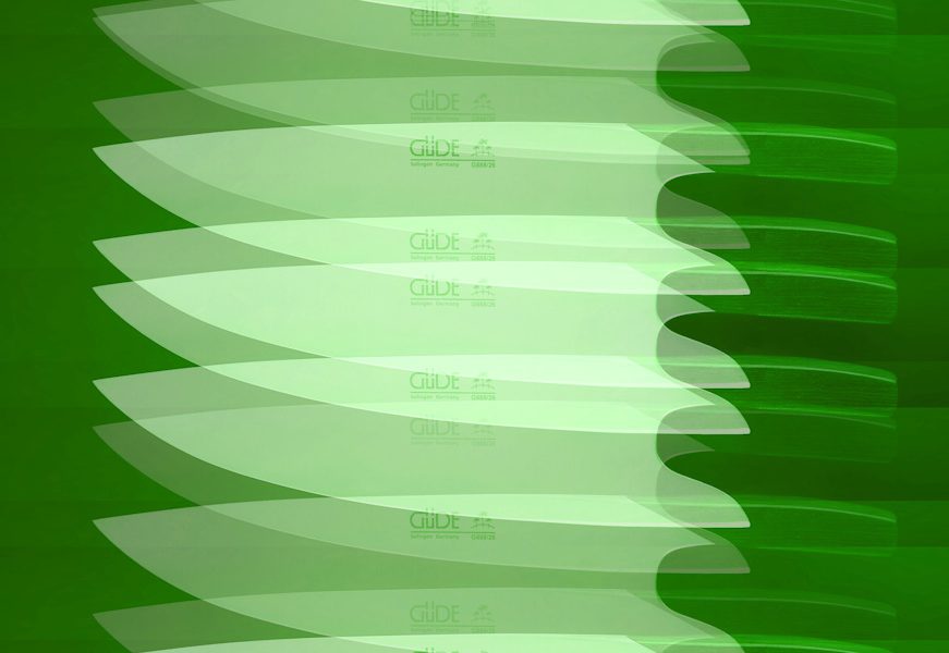 Manufakturen-Blog-PopArt-Projekt: Kochmesser III, grün (Foto: Wigmar Bressel) - basierend auf einem Foto der Messermanufaktur Güde in Solingen vom Kochmesser 'The Knife'