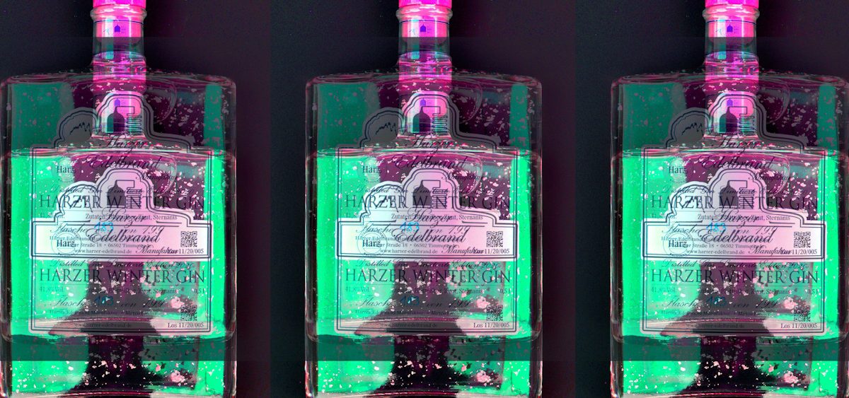 Manufakturen-Blog-PopArt-Projekt: Wintergin II, grün (Foto: Wigmar Bressel) Harzer Edelbrandmanufaktur Timmenrode