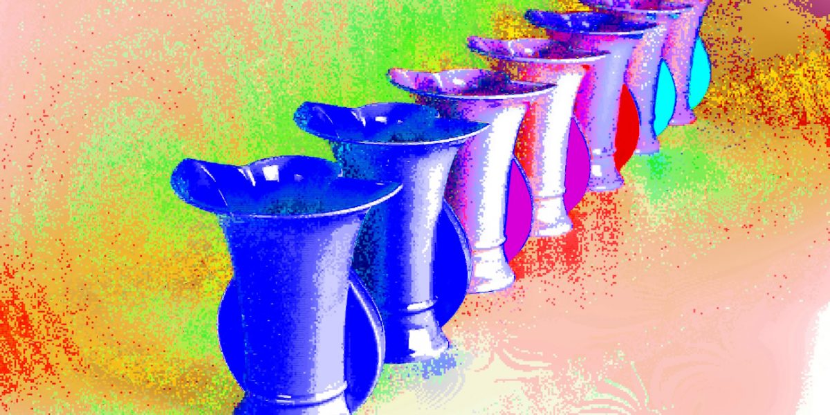 Manufakturen-Blog-PopArt-Projekt: Vasen X, blau (Foto: Wigmar Bressel)