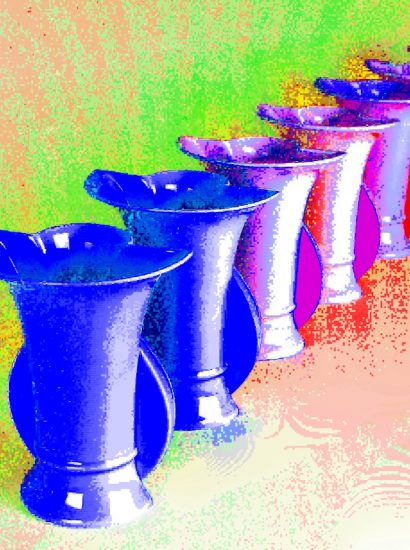 Manufakturen-Blog-PopArt-Projekt: Vasen X, blau (Foto: Wigmar Bressel)