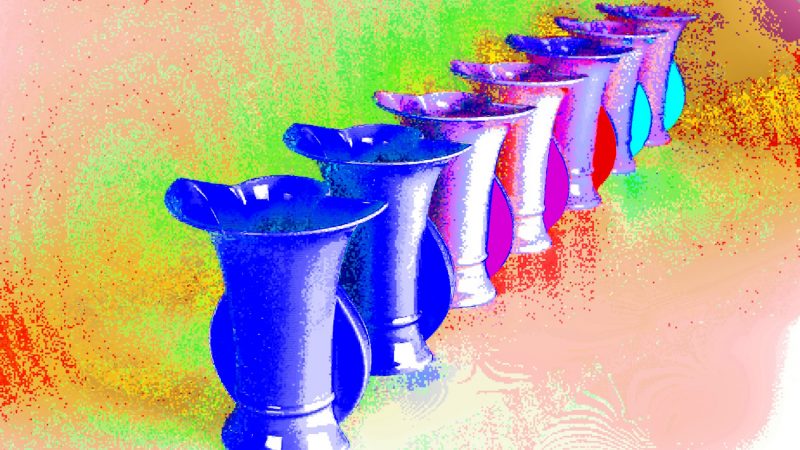 Manufakturen-Blog-PopArt-Projekt: Vasen X, blau (Foto: Wigmar Bressel)