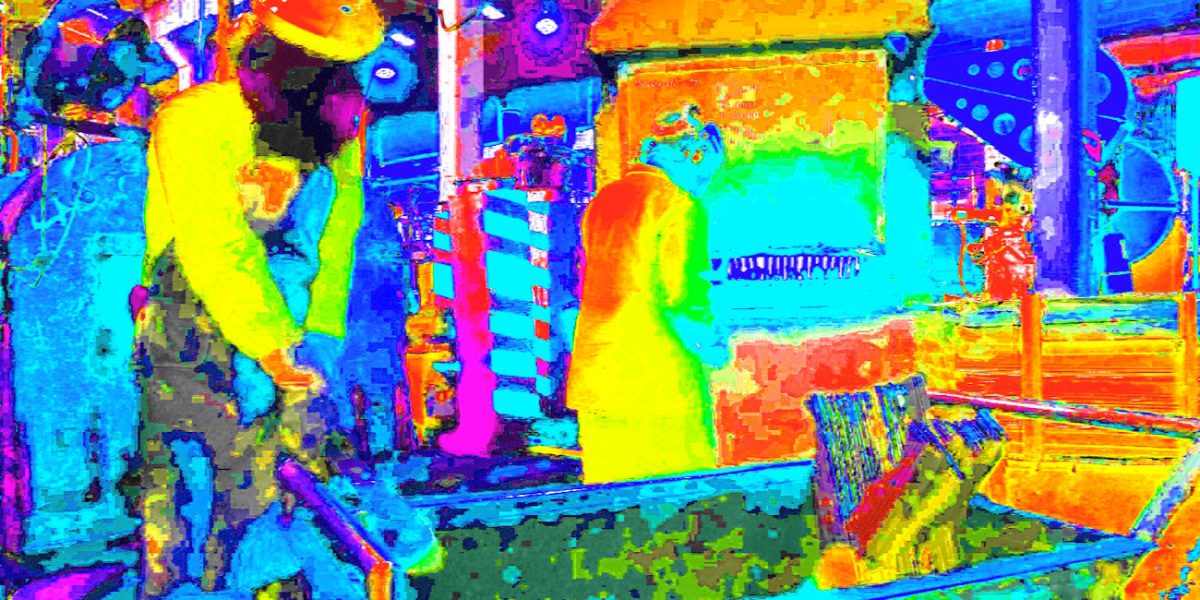 Manufakturen-Blog-PopArt-Projekt: Machete II, gelb (Foto: Wigmar Bressel) - basierend auf einem Foto von Martin Specht in der kolumbianischen Macheten-Manufaktur Incolma in Manizales, hervorgegangen aus der Solinger Schmiede Gebr. Weyersberg aus dem 18. Jahrhundert