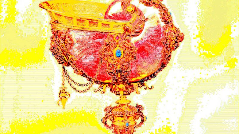 Manufakturen-Blog-PopArt-Projekt: Nautilusmuschel-Pokal, rot / gelb (Grafik: Wigmar Bressel)