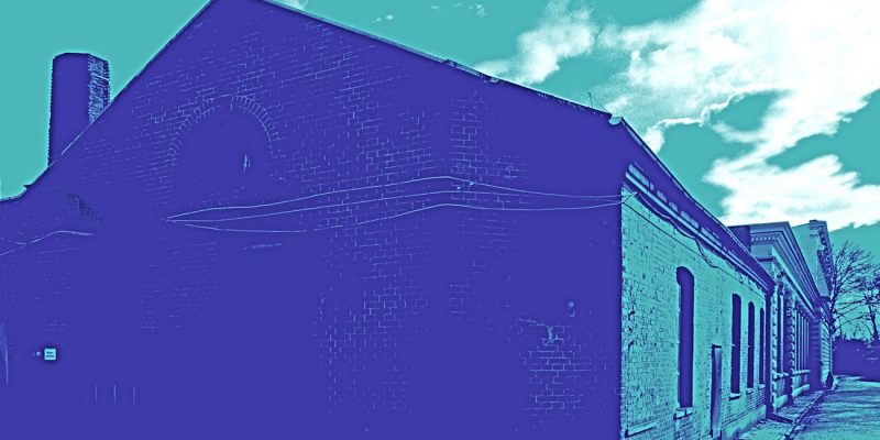 Manufakturen-Blog-PopArt-Projekt: Koch & Bergfeld Silberwarenmanufaktur II, blau (Grafik: Wigmar Bressel)