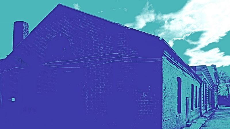 Manufakturen-Blog-PopArt-Projekt: Koch & Bergfeld Silberwarenmanufaktur II, blau (Grafik: Wigmar Bressel)