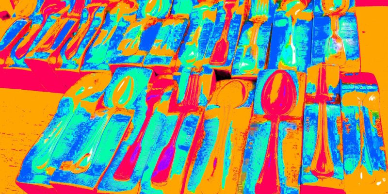 Manufakturen-Blog-PopArt-Projekt: Stahlwerkzeuge III, orange (Foto: Wigmar Bressel) Koch & Bergfeld Silberwarenmanufaktur Bremen