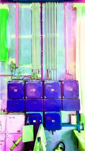 Manufakturen-Blog-PopArt-Projekt: Elektroverteilung I, blau (Foto: Wigmar Bressel)
