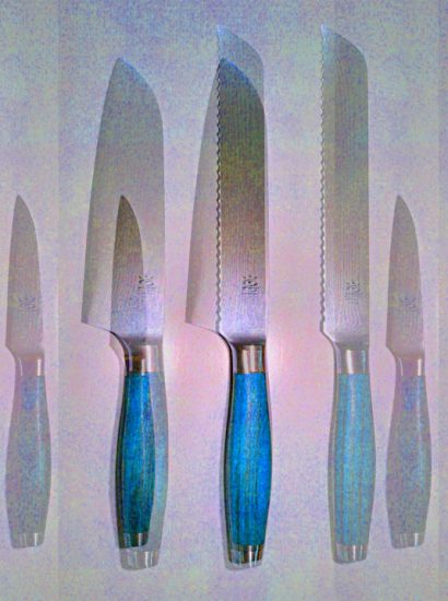 Manufakturen-Blog-PopArt-Projekt: Kochmesser II, blau (Foto: Wigmar Bressel) - basierend auf einem Foto aus der Messerschmiede Gehring in Solingen