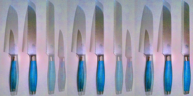 Manufakturen-Blog-PopArt-Projekt: Kochmesser II, blau (Foto: Wigmar Bressel) - basierend auf einem Foto aus der Messerschmiede Gehring in Solingen