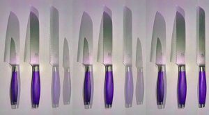 Manufakturen-Blog-PopArt-Projekt: Kochmesser II, lila (Foto: Wigmar Bressel) - basierend auf einem Foto aus der Messerschmiede Gehring in Solingen