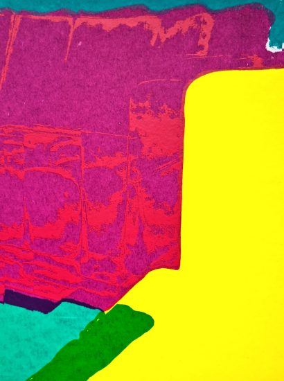 Manufakturen-Blog-PopArt-Projekt: Sofas, violett / gelb (Foto: Wigmar Bressel) - basierend auf einem Siebdruck von zwei Sofas der Sitzmöbelmanufaktur Gehlenborg im niedersächsischen Lindern