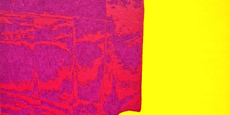 Manufakturen-Blog-PopArt-Projekt: Sofas, violett / gelb (Foto: Wigmar Bressel) - basierend auf einem Siebdruck von zwei Sofas der Sitzmöbelmanufaktur Gehlenborg im niedersächsischen Lindern