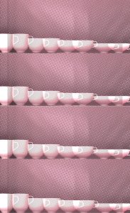 Manufakturen-Blog-PopArt-Projekt: Tassen III, altrosa (Foto: Wigmar Bressel) - basierend auf einem Foto der Serien 'Fluen' von Alfredo Häberli für die niedersächsische Porzellanmanufakatur Fürstenberg