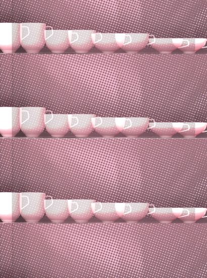 Manufakturen-Blog-PopArt-Projekt: Tassen III, altrosa (Foto: Wigmar Bressel) - basierend auf einem Foto der Serien 'Fluen' von Alfredo Häberli für die niedersächsische Porzellanmanufakatur Fürstenberg