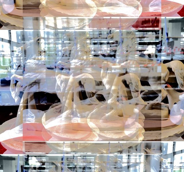 Manufakturen-Blog-PopArt-Projekt: Niedersachsen-Pferd neunfach, creme - oder "All die schönen Pferde" nach Cormac McCarthy (Foto: Wigmar Bressel)