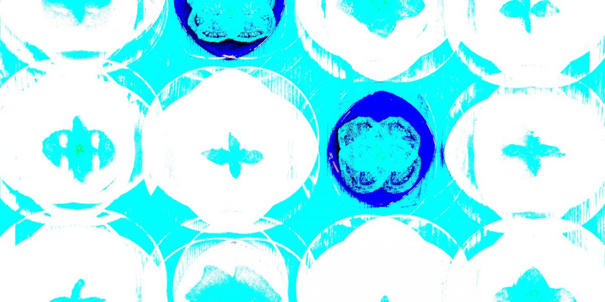 Manufakturen-Blog-PopArt-Projekt: Teller VIII (Fahnen), quer türkis (Foto: Wigmar Bressel) - basierend auf einem Foto von Kathrin Ritzi-Schaufelberger von Tellern des eidgenössischen Ritziporzellan aus Kradolf