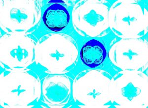 Manufakturen-Blog-PopArt-Projekt: Teller VIII (Fahnen), quer türkis (Foto: Wigmar Bressel) - basierend auf einem Foto von Kathrin Ritzi-Schaufelberger von Tellern des eidgenössischen Ritziporzellan aus Kradolf